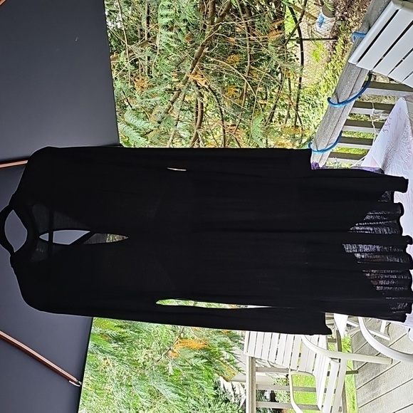 FREE PEOPLE TIERED TUNIC LONG DRESS IN BLACK - Picture 15 of 16